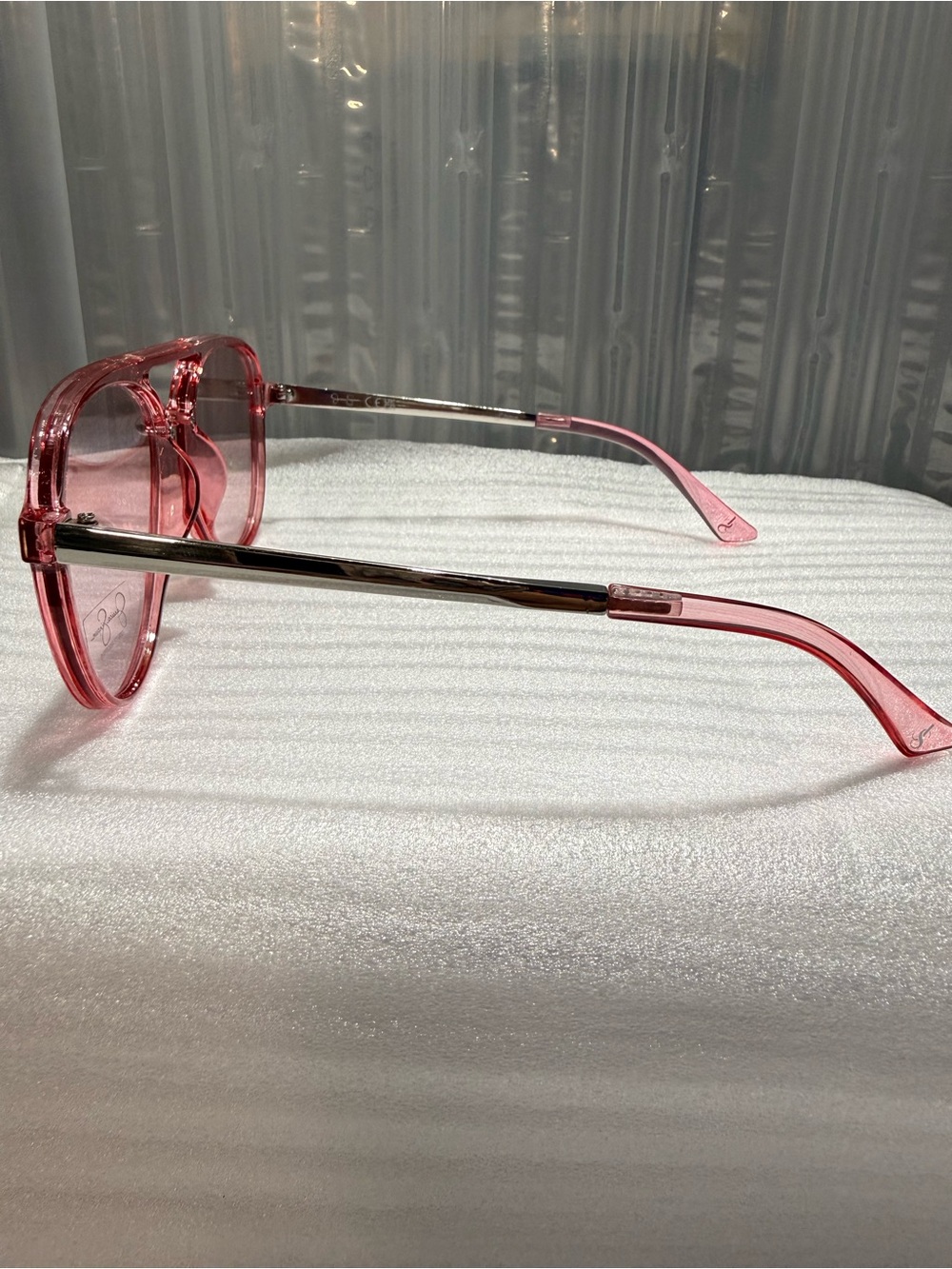 Jessica Simpson J6382 Pink Aviator Sunglasses Women’s Retro Silver Accent NWT - Picture 4 of 8